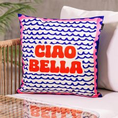 Italian Ciao Bella Print Indoor-Outdoor Cushion