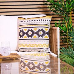 icon® Textured Aztec Ochre Outdoor Cushion