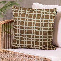 Abstract Print Indoor-Outdoor Cushion, Brown