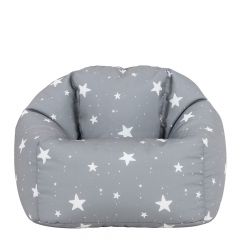 grey star print kids bean bag small