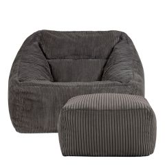 icon® Soul Cord Lounge Chair Bean Bag in charcoal