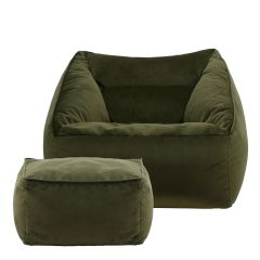 icon® Natalia Velvet Armchair Bean Bag & Footstool