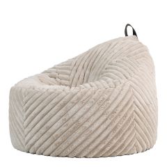 icon Cocoon Ribbed Faux Fur Chair, Natural