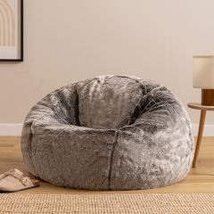 icon® Kenai Luxury Faux Fur Bean Bag, Arctic Wolf