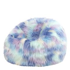 icon® Luxury Faux Fur Kids Classic Bean Bag, Unicorn