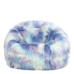 icon® Luxury Faux Fur Kids Classic Bean Bag, Unicorn