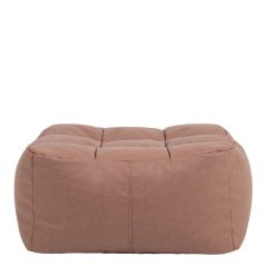 icon® Lucia Faux Leather Footstool, Brown