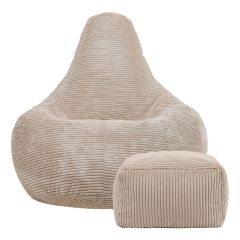 icon® Dalton Cord Bean Bag Recliner & Footstool