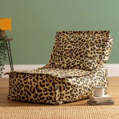 Dolce Leopard Print Woven Scandi Lounger Bean Bag