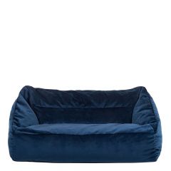 Velvet Bean Bag Love Seat Navy 