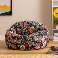Icon Teen Varsity Footstool Print Classic Bean Bag