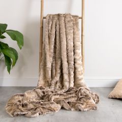 Arctic Wolf Faux Fur Throw