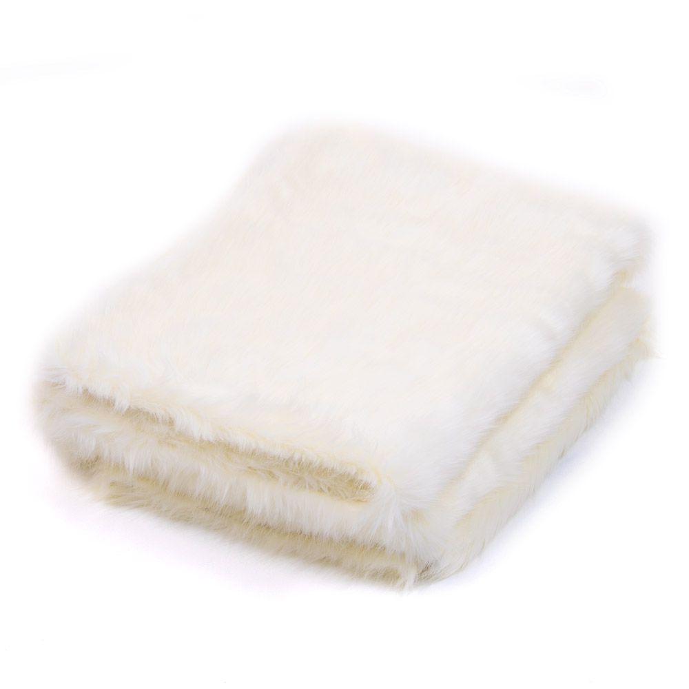 icon® Luxury Faux Fur Throw, Cream