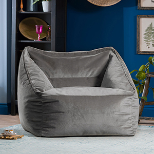 Velvet Lounge Chair Bean Bag