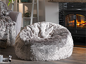 Luxury Faux Fur Silver Bean Bag